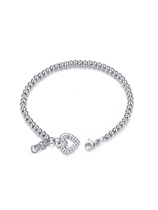 Open Sky Fashion Heart Beads Titanium Bracelet 2