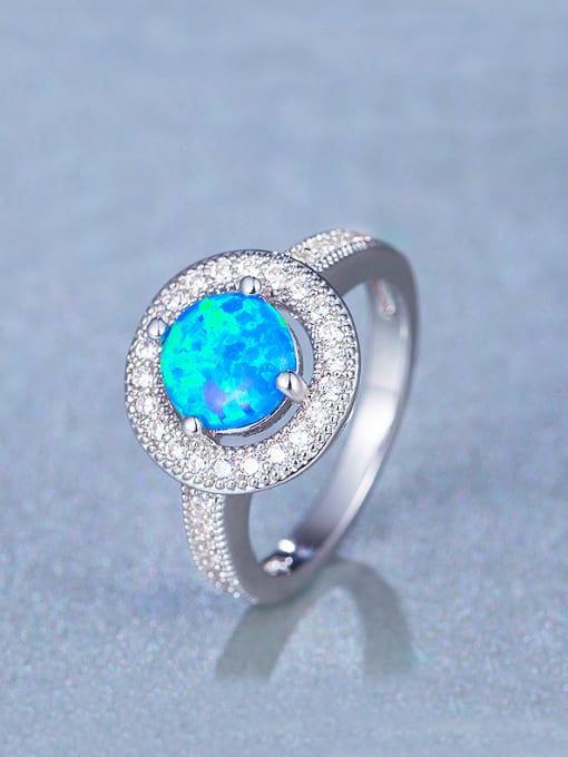 UNIENO Copper Opal Stone Engagement Ring 0