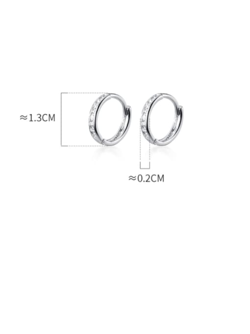 Rosh 925 Sterling Silver With Platinum Plated Simplistic Round Clip On Earrings 4