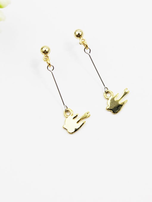 Lang Tony Creative 16K Gold Plated Swallow Shaped Earrings 2