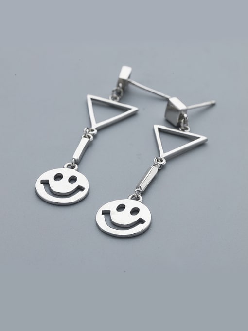 One Silver Fashion Smiling Face Shaped Earrings 1