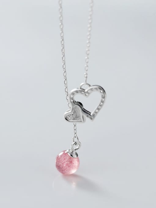 Rosh 925 Sterling Silver With Platinum Plated Simplistic Hollow Heart Locket Necklace 2