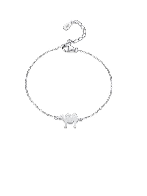 Platinum -12B01 925 Sterling Silver With Smooth  Simplistic Camel  Bracelets