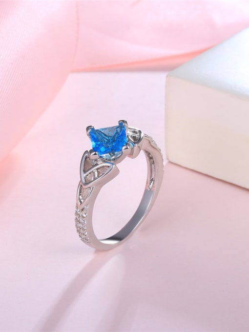 Ronaldo Delicate Square Shaped Glass Bead Ring 2