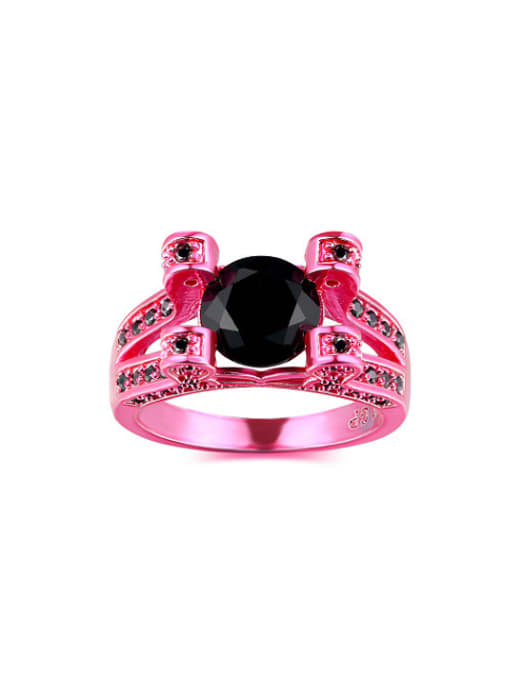 Ronaldo Creative Pink Double Layer Zircon Copper Ring