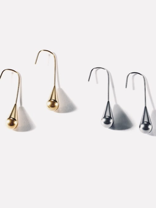 LI MUMU Simple water-drop stainless steel earrings two sizes optional 0