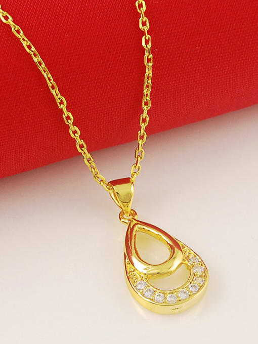 Yi Heng Da Women All-match Water Drop Shaped Zircon Necklace 2