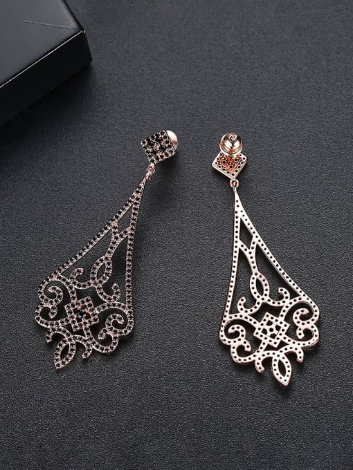 BLING SU Copper With 18k Gold Plated Vintage Geometric Party Drop Earrings 2