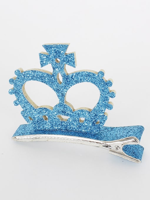 Flat Clip Blue Small Crown Hair clip