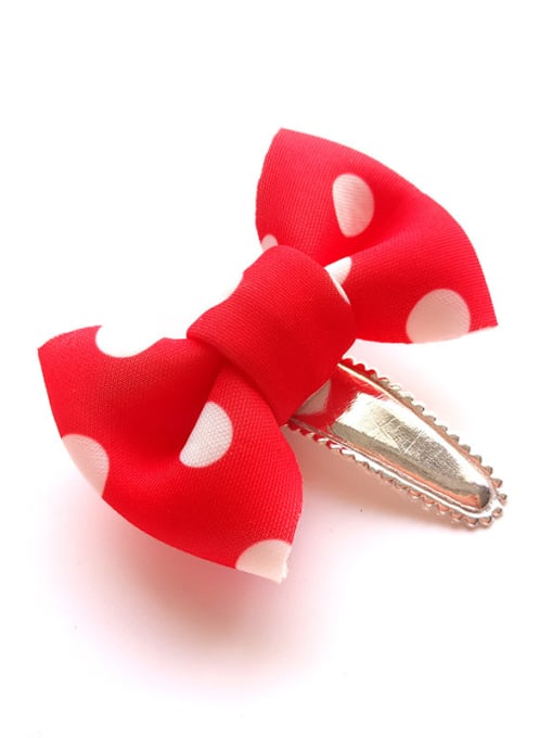 White Point Of Red Background Color Bow Hair clip