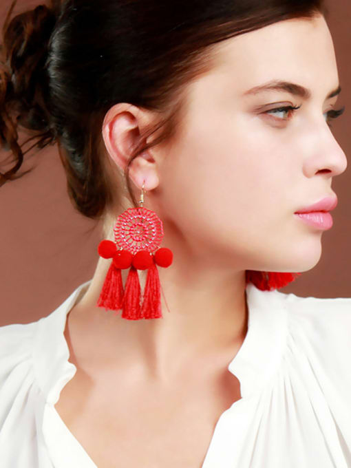 KM Bohemia National Wind Tassel Fashion Drop Earrings 2