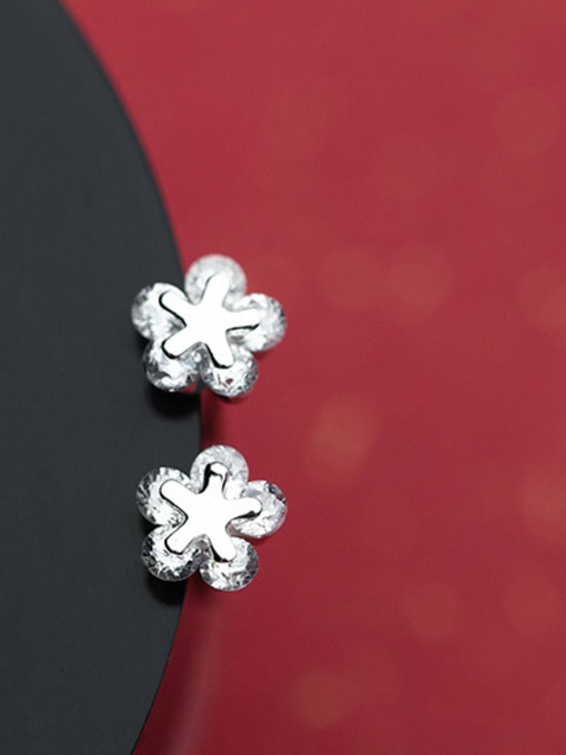 Rosh Elegant Flower Shaped Shining Zircon Stud Earrings 1