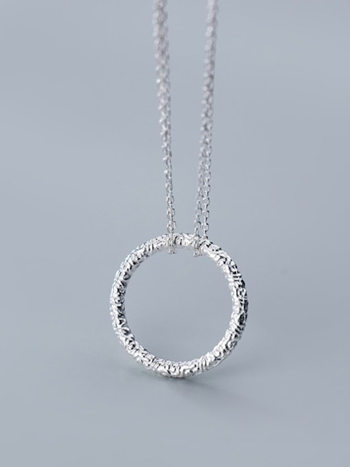 Rosh 925 Sterling Silver With Platinum Plated Simplistic Round Necklaces 0