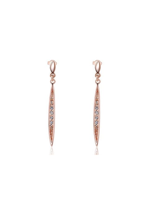 Rose Gold Exquisite Geometric Shaped Austria Crystal Drop Earrings