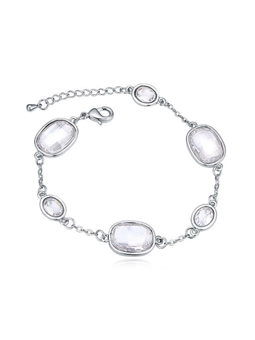 White Simple austrian Crystals Alloy Bracelet