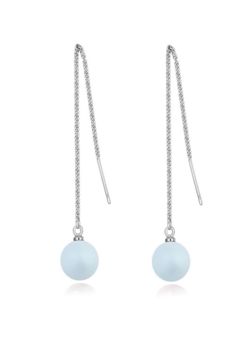 light blue Personalized Imitation Pearl Alloy Line Earrings