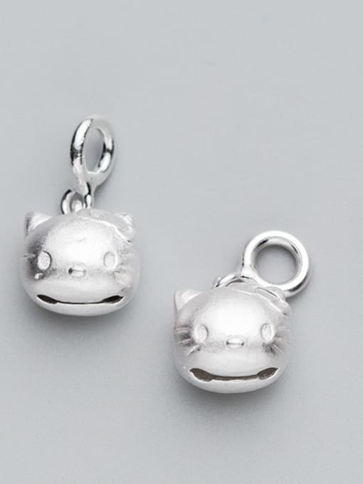 FAN 925 Sterling Silver With Silver Plated Cute kitty Charms 1