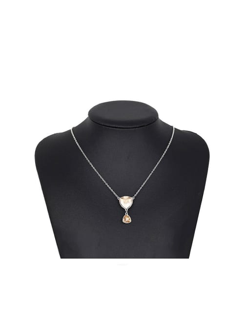 XP 2018 2018 Copper Alloy White Gold Plated Fashion Crystal Necklace 1