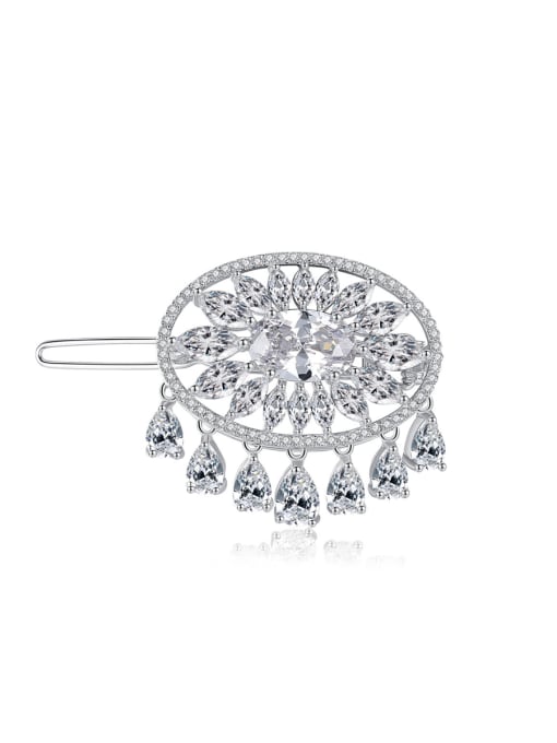 BLING SU Copper With White Gold Plated Delicate Round Hair Pins 0
