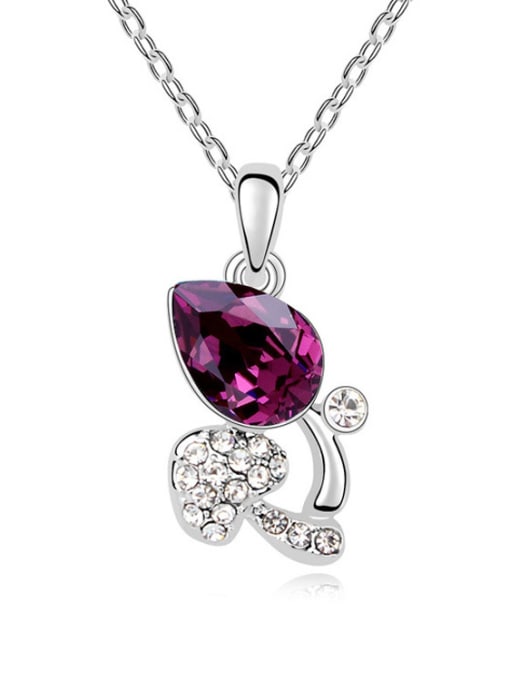 QIANZI Austria was using austrian Elements Crystal Necklace Pendant Chain clavicle rose love 1