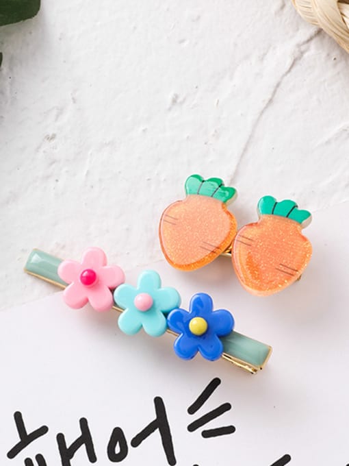 E-carrot Alloy With Rose Gold Plated Cute Friut Flower Barrettes & Clips