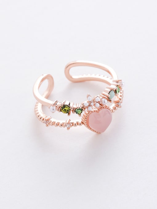 19#12961 Alloy With Rose Gold Plated Simplistic Geometric Free Size Rings