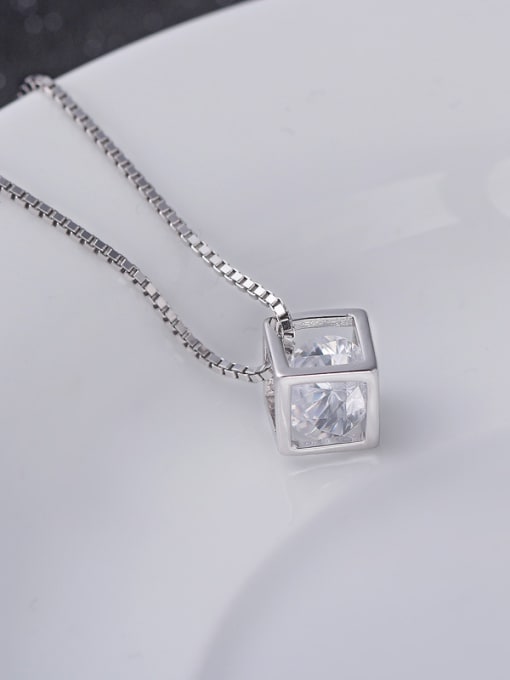 kwan Small Hollow Square Zircon Fashion Pendant 1