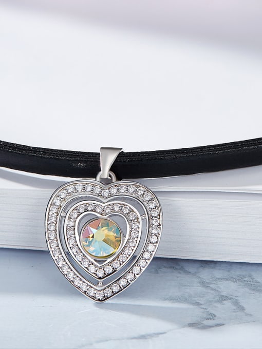 CEIDAI S925 Silver Heart-shaped Collar 2