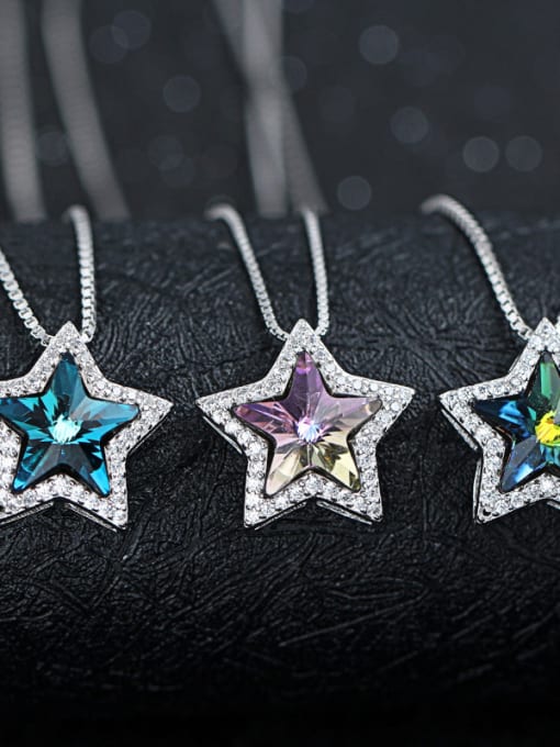 kwan Elegant Colorful Star Women Silver Pendant 2