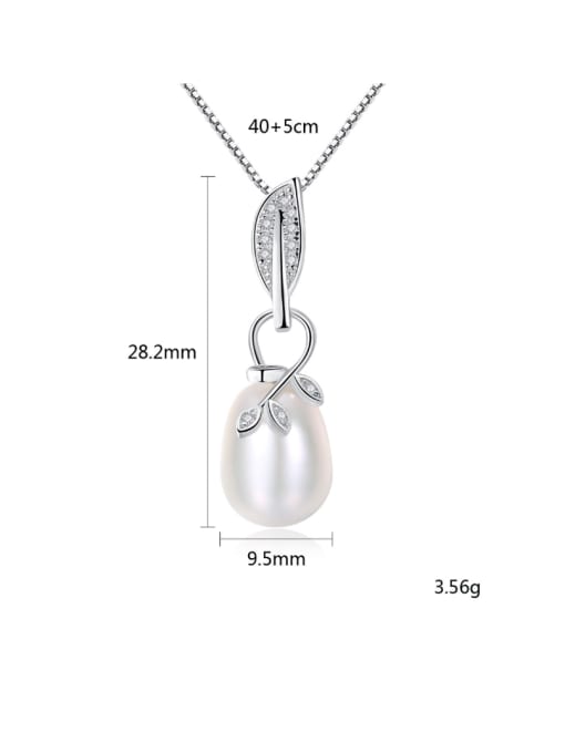CCUI Pure silver natural freshwater pearl with AAA Zircon Necklace 3