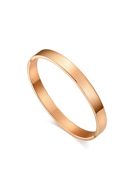 CONG Fashionable Rose Gold Plated Geometric Titanium Bangle 0