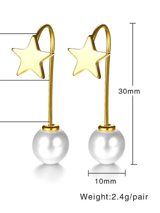 LI MUMU Delicate stainless steel five-pointed star beaded earrings 2