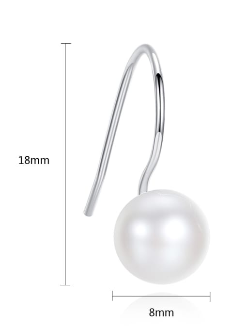 CCUI Sterling Silver Natural Freshwater Pearl simple anti allergy ear hook 3