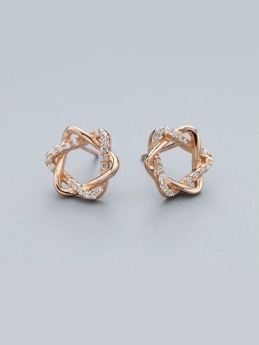 Rose Gold 2018 Rose Gold Plated Star Shaped Earrings