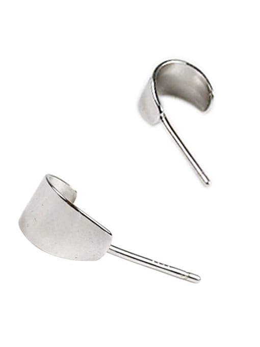 DAKA Sterling Silver personality minimalist geometric Mini Curve ear studs 4
