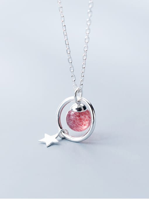 Rosh 925 Sterling Silver With Platinum Plated Simplistic Heart Necklaces