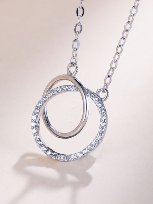 White All-match Double Circle Necklace