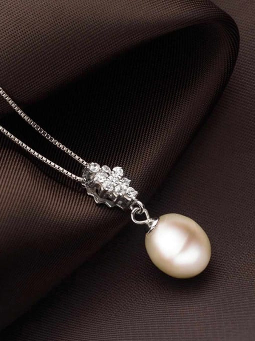 One Silver Women Freshwater Pearl Pendant 4