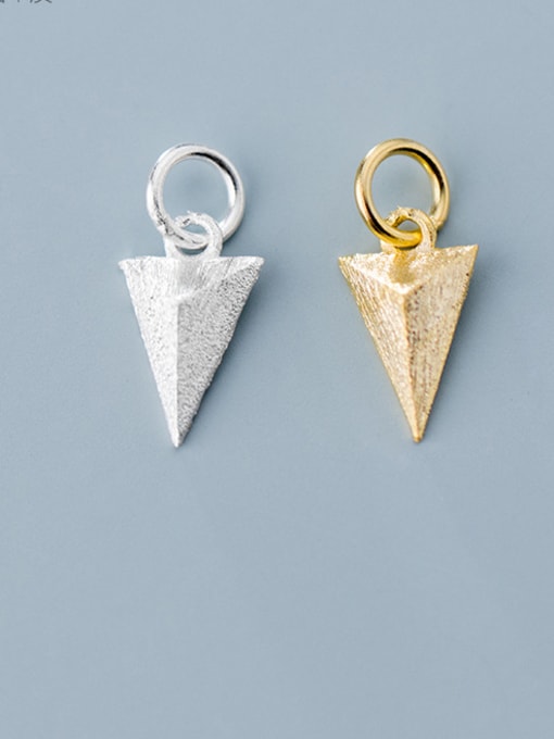 FAN 925 Sterling Silver With Smooth  Simplistic Geometric Triangle Charms 0