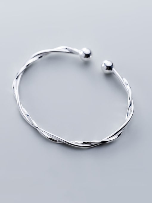 Rosh S990 pure silver  With Platinum Plated Simplistic Irregular Bangles 0