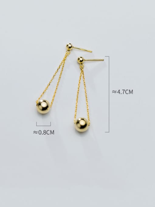 Rosh 925 Sterling Silver With Gold Plated Simplistic Round Drop Earrings 3