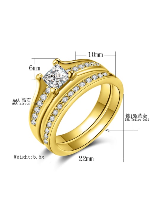 Ya Heng Gold Plated Fashion Women Wedding Ring 3