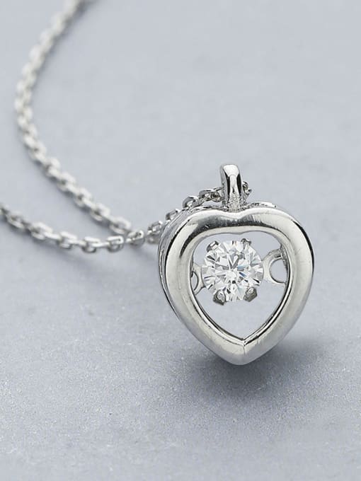 One Silver Heart Zircon necklace 3