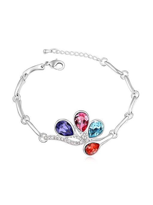 QIANZI Fashion Water Drop shaped austrian Crystals Alloy Bracelet