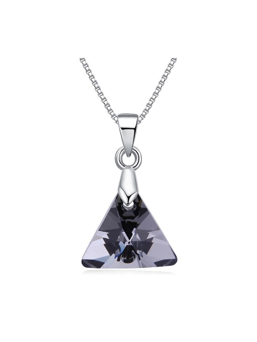 QIANZI Triangle austrian Crystal Pendant Alloy Necklace 0