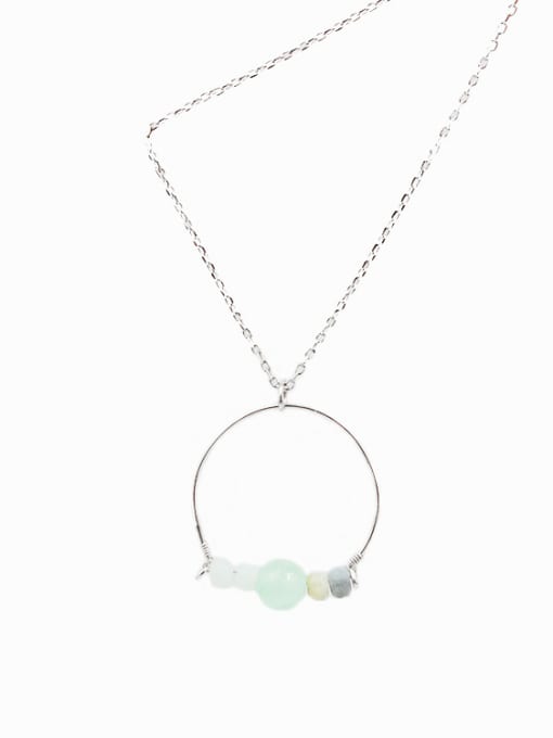 Lang Tony Women Delicate Green Natural Stone Necklace 0
