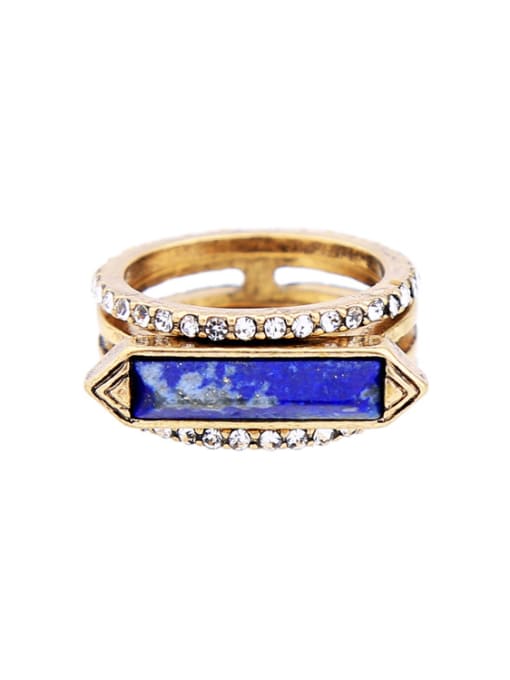 Picture Color Retro Natural Stones Western Style Women Ring