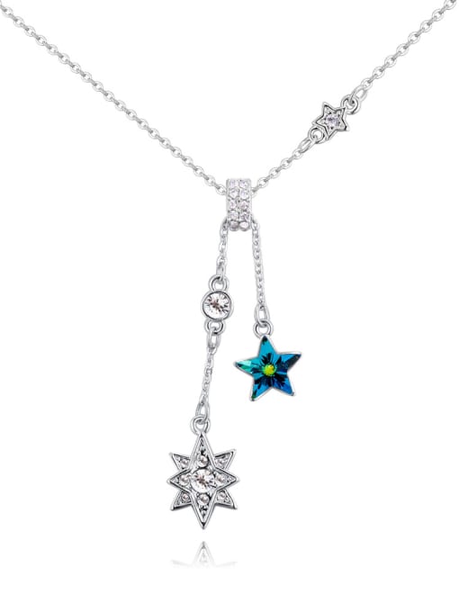 royal blue Fashion Star austrian Crystals Alloy Necklace