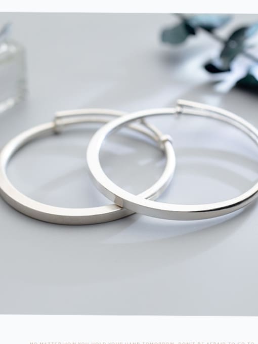 Rosh S990 silver bracelet female wind simple circular opening adjustable hand ring tide hand S2420 0