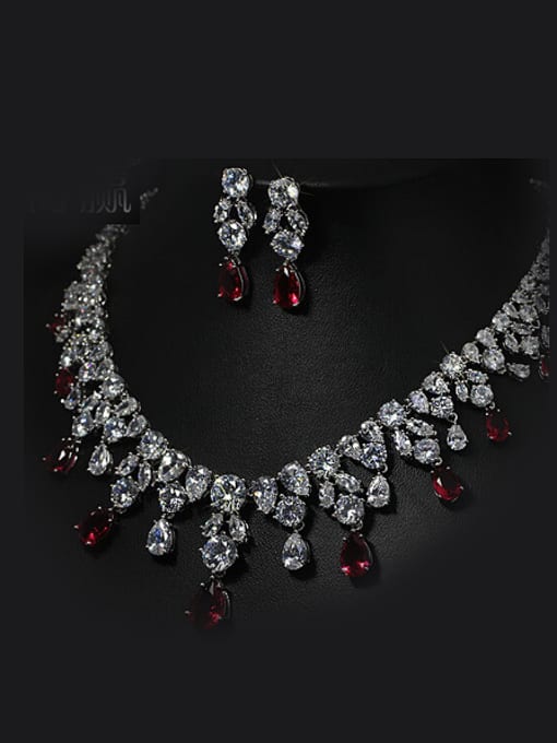 L.WIN Shining Wedding Accessories Two Pieces Jewelry Set 1